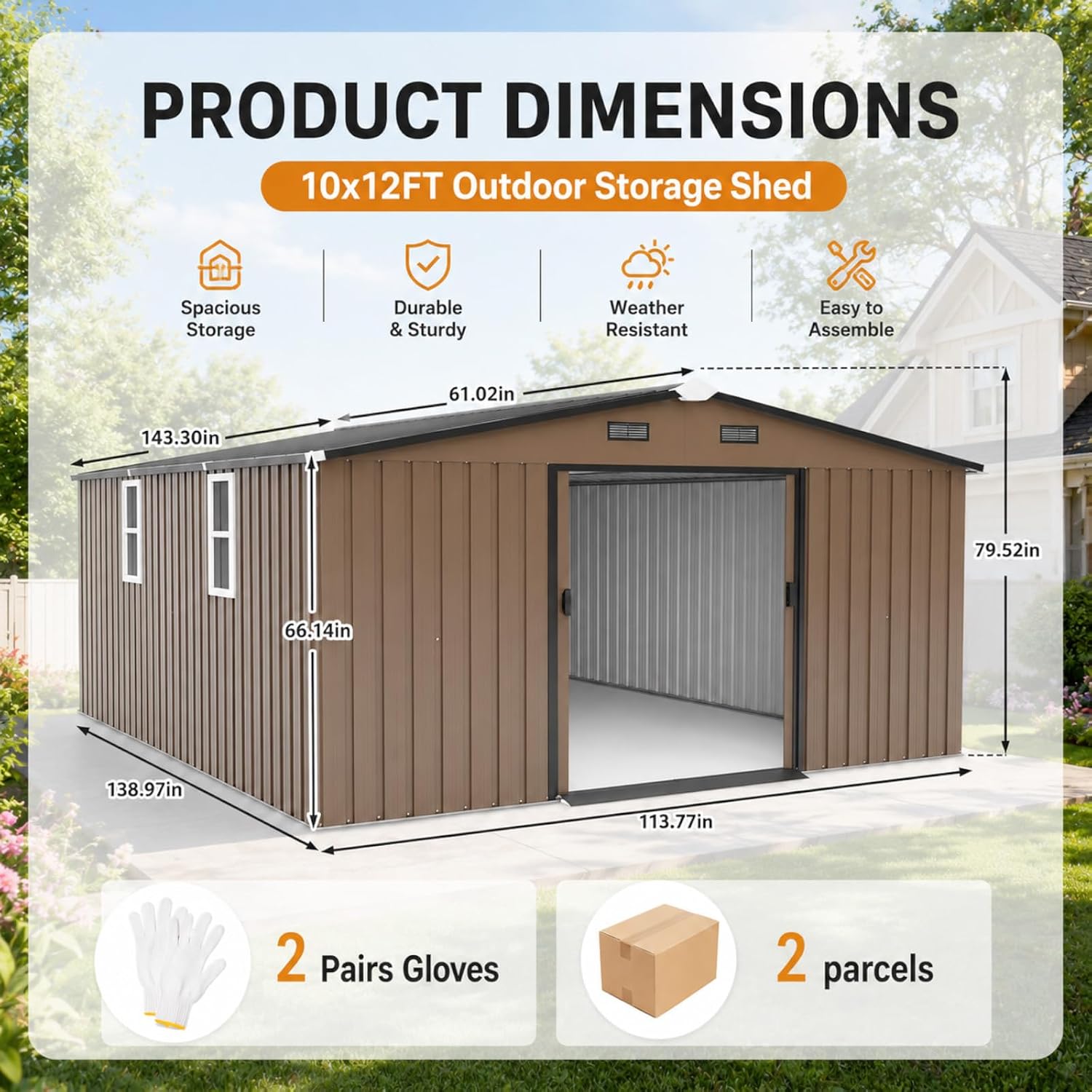 Metal Storage Shed 10x12FT Out - огляд і ціна Garden Tools