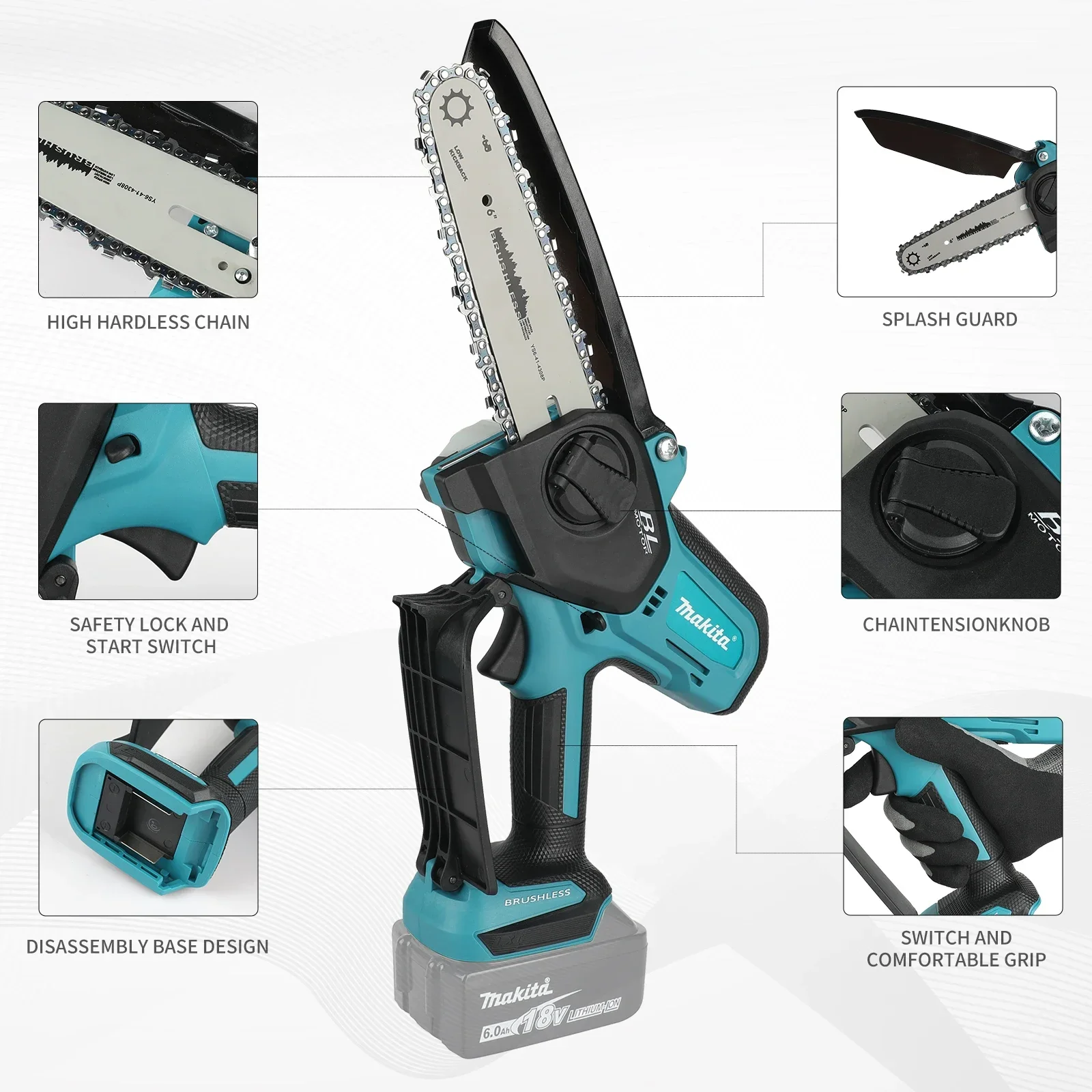 Makita UC286 6 Inch Chain Saw  - огляд і ціна Mini Electric Chainsaw 6 Inch