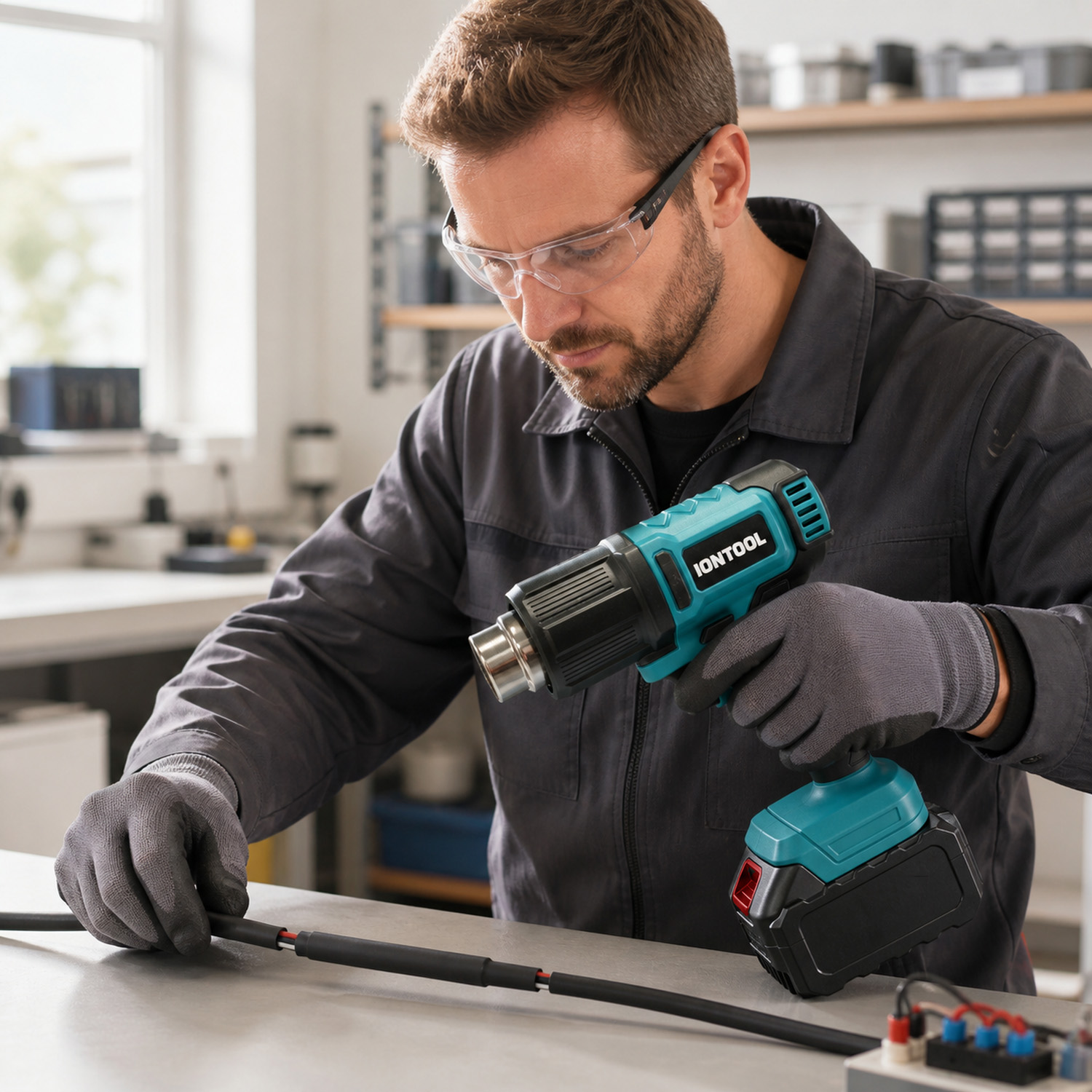 IONTOOL 250/500LPM 550℃ Cordle - огляд і ціна Cordless Heat Gun For Shrink Tubing