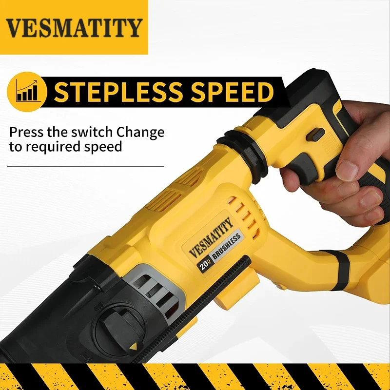 Vesmatity Brushless SDS Plus C - огляд і ціна Brushless Cordless Electric Drill 18V