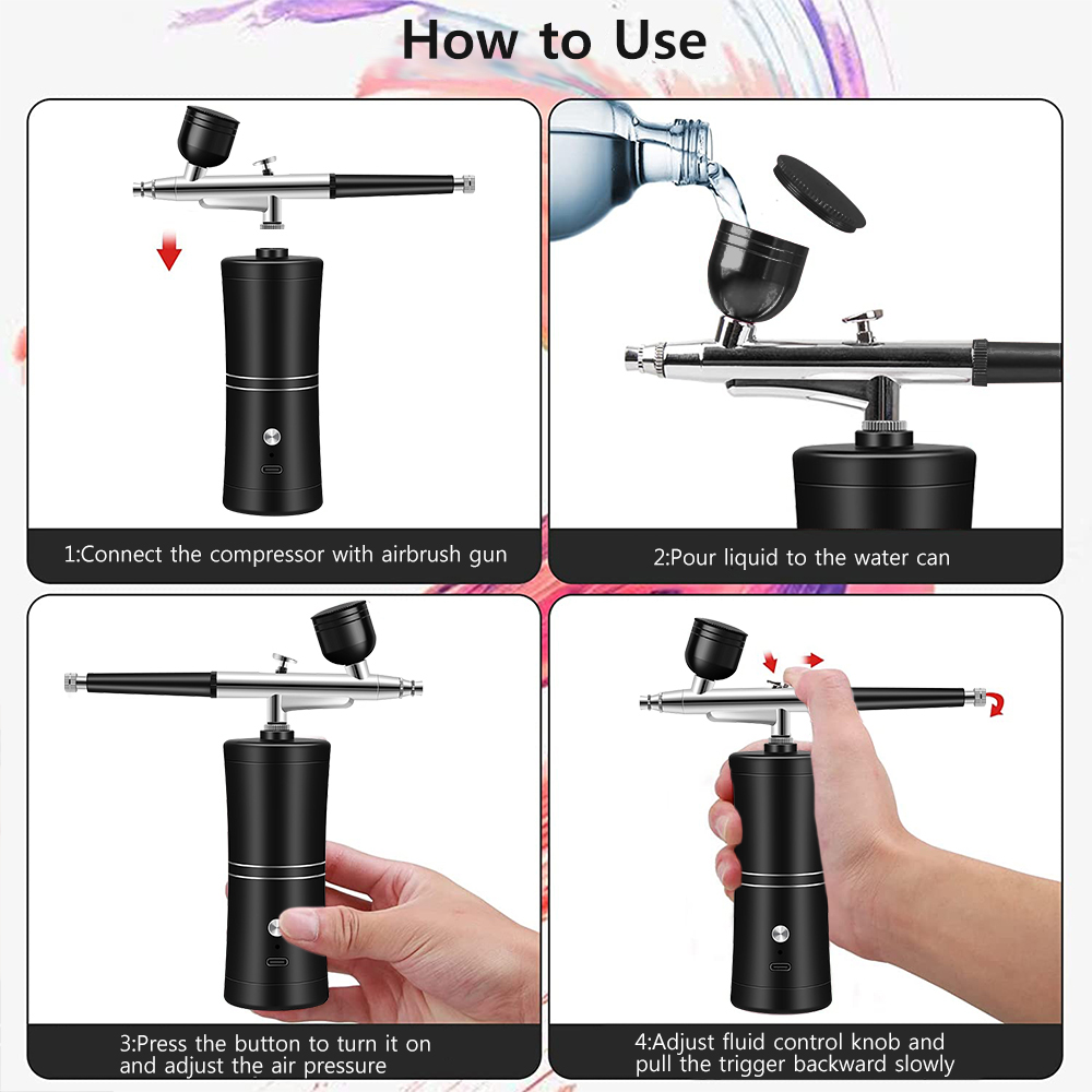 Rechargeable Mini Airbrush Kit - огляд і ціна Airbrush Kit With Mini Compressor
