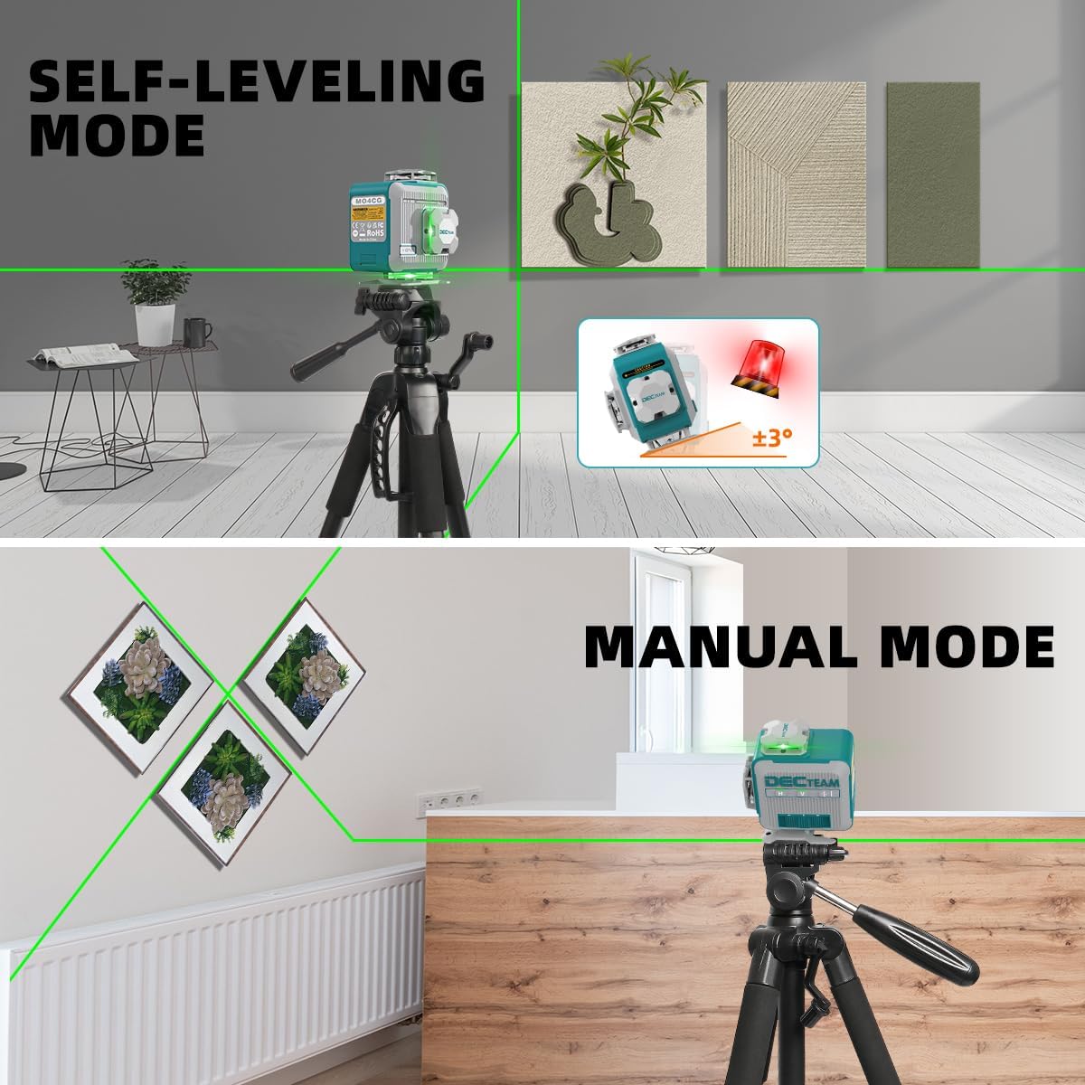 Decteam 4D Cross Line Laser Le - огляд і ціна Laser Level 16 Lines 4D Green