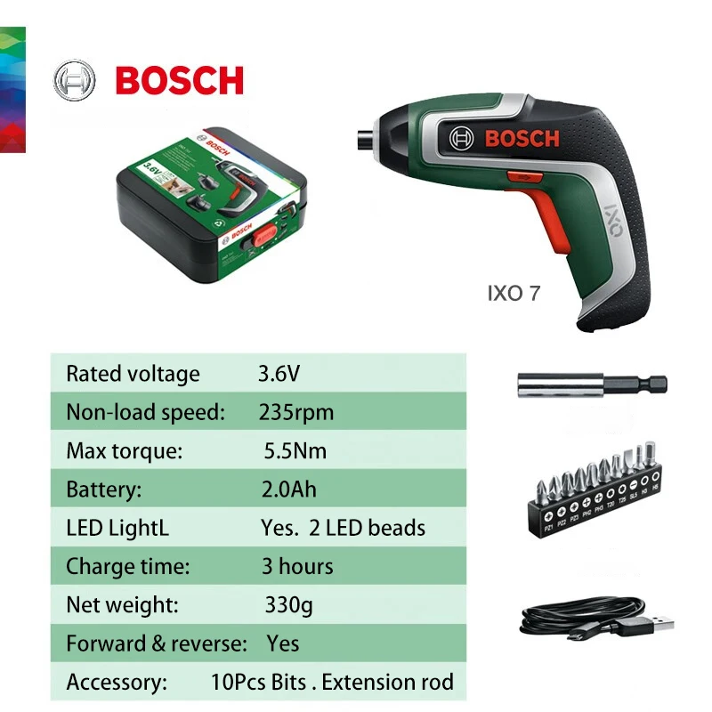 Bosch IXO7 Multi-Function Powe - огляд і ціна Electric Screwdriver Rechargeable Usb